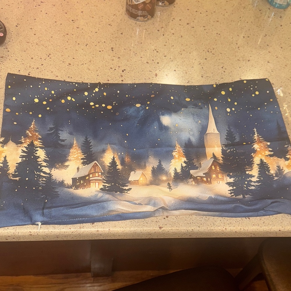 Winter Night Scene decorative pillow covering